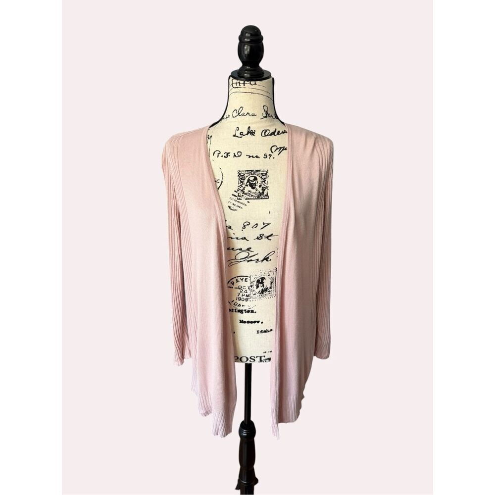 Philosophy Republic Clothing Blush Pink Ribbed Open Front Cardigan Size M